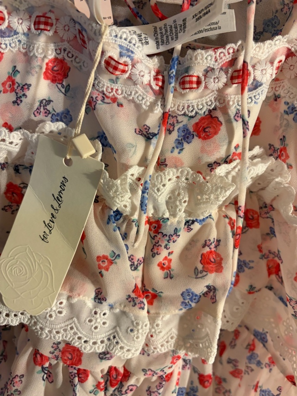 For Love & Lemons Ditsy Day Slip Dress XS NWT - Picture 16 of 16